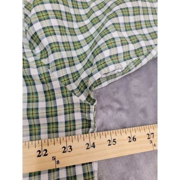 Billy Reid Shirt Mens XXL‎ 2XL Long Sleeve Button Up Standard Cut Plaid Green - Picture 2 of 7